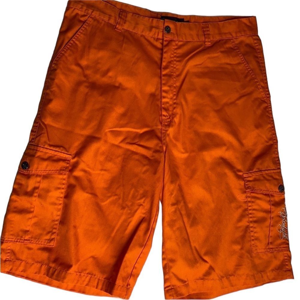 Red Ape men's orange cargo shorts size 38 EUC